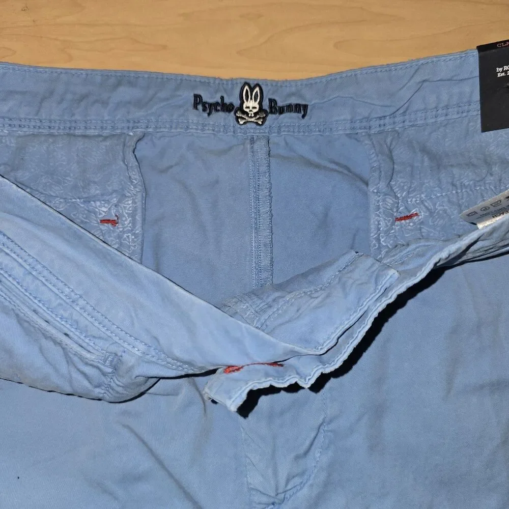 Psycho Bunny Triumph Shorts Men's 34 Blue Adjustable Waist Classic Comfort NWT